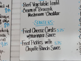 The Cook's Corner menu