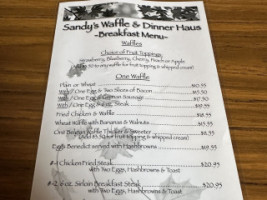 Sandy's Waffle Dinner Haus menu