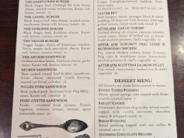 The Garryowen Irish Pub menu