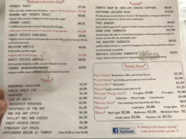 Johnny Grits menu