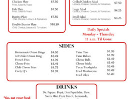 Burger Barn menu