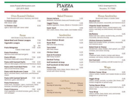 Piazza Cafe Catering menu