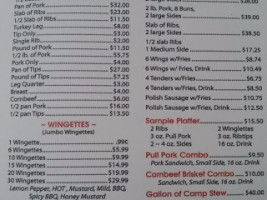 Rock's Famous Bbq menu