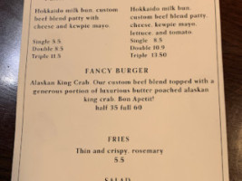 Fancy Burger menu