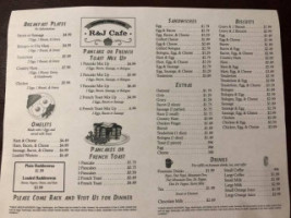 R J Cafe menu