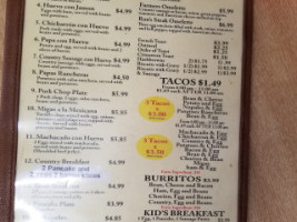 Alondra's Mexican menu