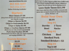 Locorrito menu