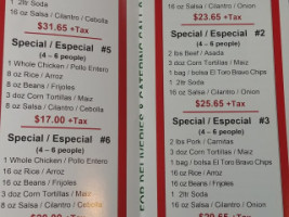 Adolfo's Mexican Food menu