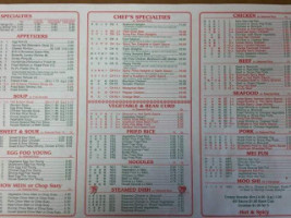 China Delight menu