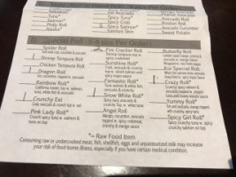 Koi Sushi menu