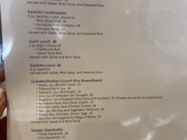 Kashiwa Japanese Cuisine menu