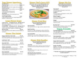 Sabai Thai On Jefferson menu