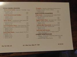 Clear Fork Coffee menu