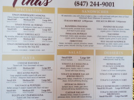 Tina's Italian Bake Shop menu