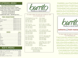 Burrito Parrilla Mexicana Wc menu