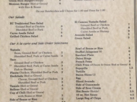 El Camino menu