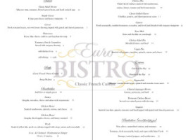 The Euro Bistro menu