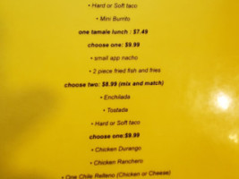 Escamilla Amigos Cantina menu