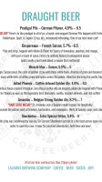 Lazarus Brewing Co. menu