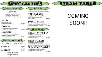 Dozer's Deli Creamery menu