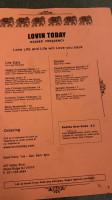 Lovin Today Vegan menu