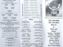 Big Rick's Burgers And Wings menu