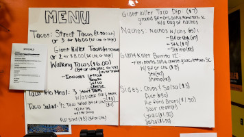 Bubba's menu