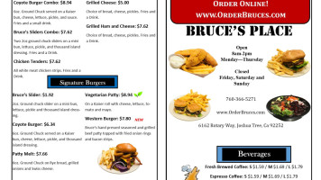 Jorge's (formerly Bruce's Place) menu