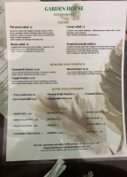 Garden House Latin menu