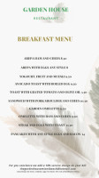 Garden House Latin menu