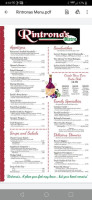 Rintrona’s Bistro menu