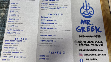 Mr Greek menu