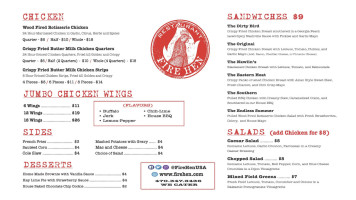 Fire Hen menu