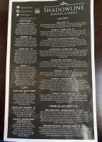 Shadowline Burgers Brews menu
