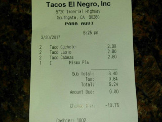 Tacos El Negro Southgate