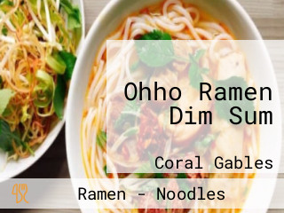 Ohho Ramen Dim Sum