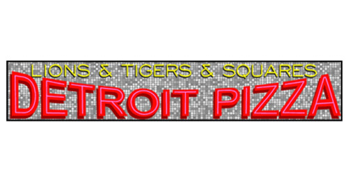Lions Tigers Squares Detroit Pizza